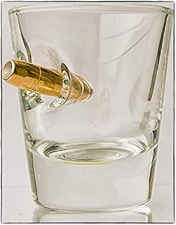 Gift for him.KolbergGlas HandMade Shot Glass with .308 Bullet 1 1/2UK oz Gift for Men