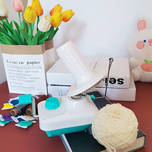 Yarn Ball Winder Hand Operated Winding Wool Winder Machine Yarn String Ball Winder, Convenient Ball Winder For Yarn Tabletop Clamp, Green Blue #TOP4