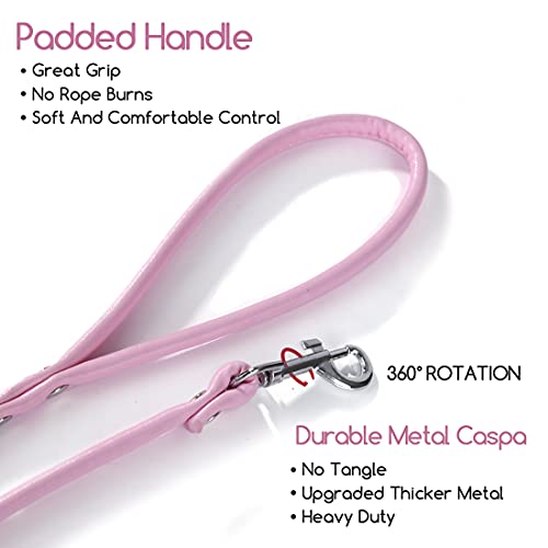 Rachel Pet Products Round Colorful Pu Rolled Dog Walking Leashes For Small Medium Breeds, Pink, 120 X 1.0 Cm #TOP2