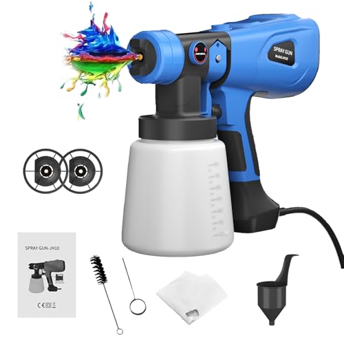 Yiyai 2025 Pistolas de Pintura 700W con 3 Boquillas, Pulverizador de Pintura Multifuncional con Bidón de PP de 1000ml, 3 Modos de Pulverización para Pulverización de Pesticidas/Paredes/Desinfección