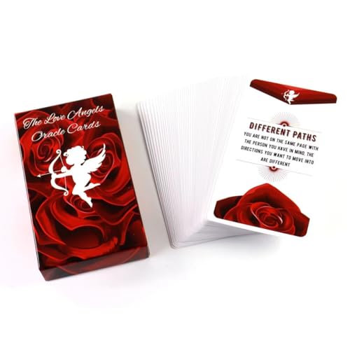Image of PATPAT 53Pcs Angel of Love Inspiration Cards Deck - Romantic Love Oracle Cards for Guidance, Self-Reflection, Tarot Reading, Party Games, Personal Growth, & Unique Gift Ideas