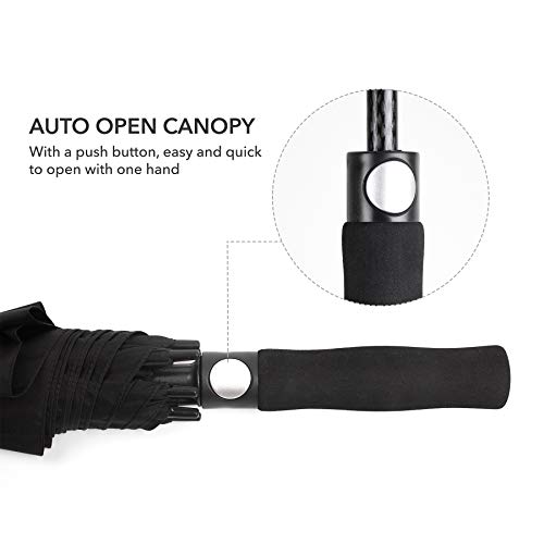 Zekar 54/62/68 Inch Windproof Large Golf Umbrella, Oversized Double Canopy Vented Waterproof Stick Umbrellas Automatic Open For Men Women, Including Wooden Handle Version #TOP6