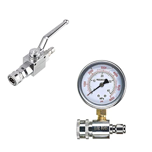 Ridge Washer High Pressure Ball Valve Kit For Power Washer Hose, Pressure Washer Gauge #TOP16