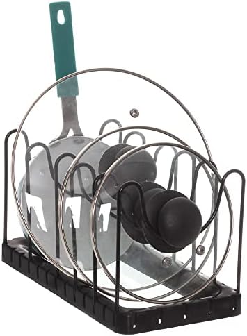 Organizador de tampas e frigideiras para armário Preto com Preto