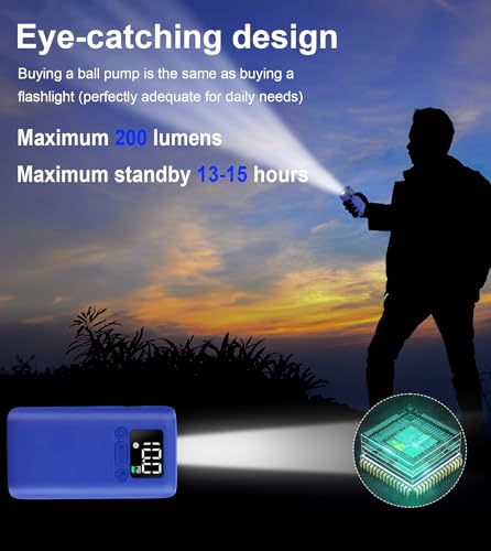 FreeLionVon Electric Ball Pump,Automatic shutdown function,with Pressure LCD Display (Max 20PSI) and LED Torch,Ball Needle*2 and Nozzle*1 for football, basketball, volleyball,soccerball,swimming ring FreeLionVon Electric Ball Pump,Automatic shutdown function,with Pressure LCD Display (Max 20PSI) and LED Torch,Ball Needle*2 and Nozzle*1 for football, basketball, volleyball,soccerball,swimming ring