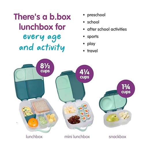 b.box Snackbox | Mini Bento Lunch Box with 2 Leakproof Compartments | Ideal for Toddlers, Kids Lunch & Snacks | Fits Whole Piece of Fruit | BPA Free - Image 8
