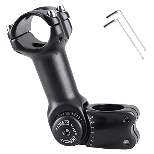 Azarxis Potence Réglable VTT 25,4 mm 31,8 mm Potence de Vélo 60 Degrés Fourche Tige 1-1/8' avec Clé Hexagonale pour Vélo de Route Montagne BMX Cyclisme (A - 【60°】 25,4 x 130 mm)