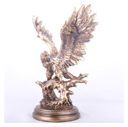 Aigle en résine dorée RLKHXBS : statue de salon en laiton haut de gamme pour décoration chic