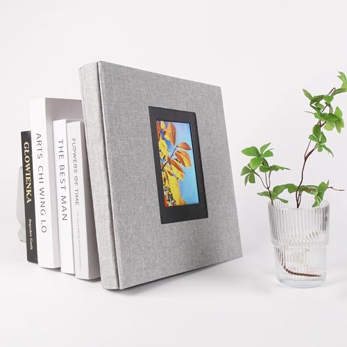 Aynoo Linen Hardcover Photo Album 4x6 600 Photos,Fabric Picture Albums,Large Capacity Photo Books Album,Grey,1Pack