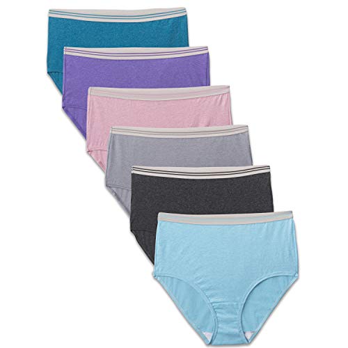 Fruit of the Loom Women’s Underwear Cotton Brief Panty Multipack, Assorted, 7