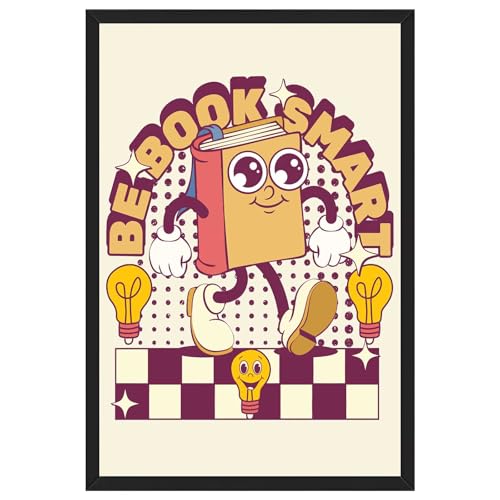 Framed Cute Cartoon Book Poster Canvas Print Art Vintage Funky