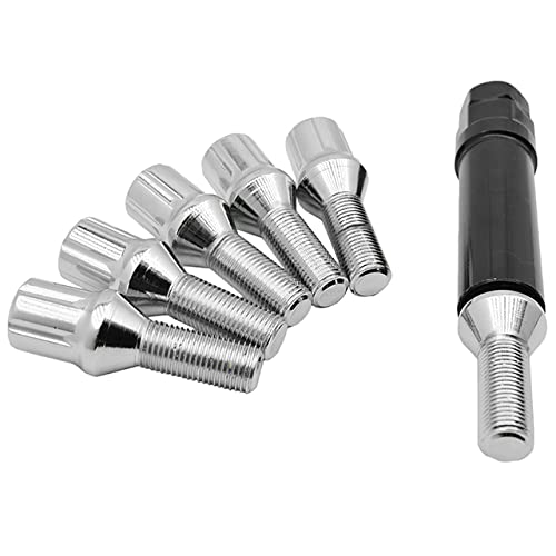 5Pc Chrome 14x1.5B Spline Tuner Lug Bolts for Aftermarket