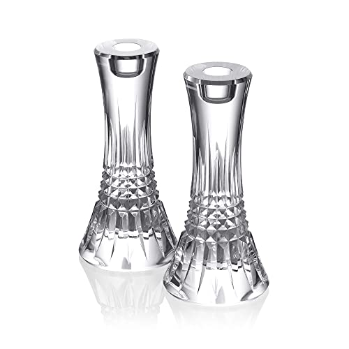 Waterford Lismore Diamond Candlestick Pair 7" #TOP1
