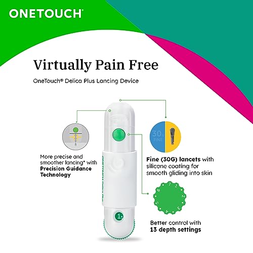 Image of OneTouch Verio Flex glucometer with 10+50 Test Strips | Sync your results with OneTouch Reveal mobile app| Simple & accurate testing of blood sugar | Includes 10 Sterile Lancets + 1 Lancing device