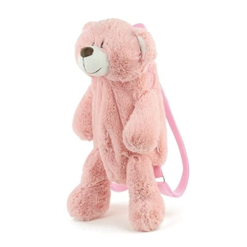 Image of Women Animal Teddy Bear Plush Backpack with Adjustable Straps (Pink Bear)
