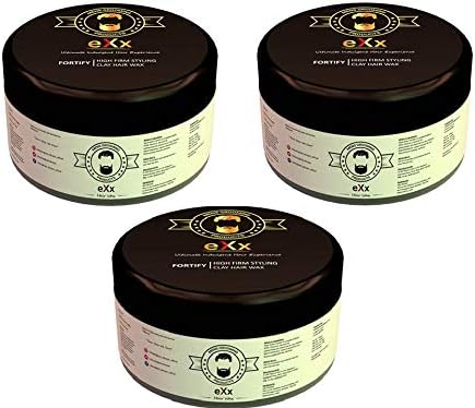 eXx styling clay hair wax for men (PACK OF 3, 300 gm) | Strong and long lasting hold | Restyling | Matte Finish | Adds Volume