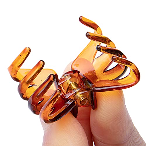 Cobahom 12 Pcs Small Hair Claw Clips 1.2 Inch Plastic Hair Clips For Thin Hair No-Slip Mini Hair Clip Hair Styling Accessories For Women And Girl (Brown) #TOP4