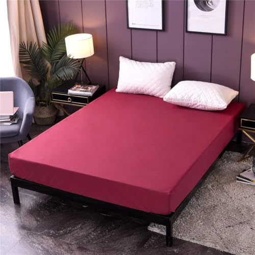 Image of Cotton Feel Terry 72x36 inch Ultra Soft Waterproof Mattress Protector King Size | Breathable Hypoallergenic Mattresses Cover for King Size Bed (Maroon)