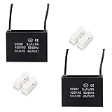CompStudio 2Pcs 5UF 450V AC CBB61 Ceiling Fan Capacitor 2 Wire 50/60Hz