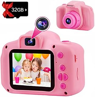 PROGRACE Kids Camera for Girls Toys - Dual Selfie Digital Camera for Kids Age 3 4 5 6 7 8 9 Year Old Birthday Girl Gifts Kids Camcorder Camera Toddler Video Recorder 1080P 2Inch Pink