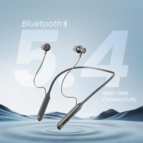 Image of VIDA NeckBlaze Z10, Wireless in-Ear Neckband, 40Hrs Playtime, True Stereo Sound, Magnetic Hall Sensor, BT v5.4, Type-C Fast Charging, 10mm Drivers, HD Calls with in-Built Mic (Grey)