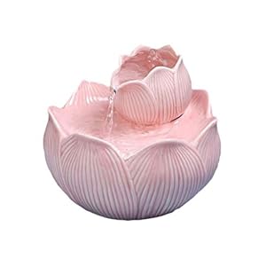 Indoor Water Fountain Tabletop Fonteinen kalmerende cascading met fish tank Desktop Meditatie circulerende water fontein woondecoratie Accessoires voor fonteinfonteinen in de tuin (Color : Pink)
