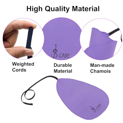 3Pcs Flute Cleaning Cloth for Inside Tube, Clarinet Swab Cloth, A-shaped Design Cleaning Kit Cloth for Piccolo Flute, Sax Saxophone, Musical Instruments (Purple) - Thumbnail 4