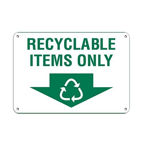 Tomlinsony New Metal Tin Sign Aluminum Recyclable Items Only Activity Sign Recycling Signs 8 X 12 Inch