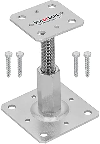 NAJDER Pfostenträger 80x80mm - Höhenverstellbar Bis 250mm, Verzinkt M24