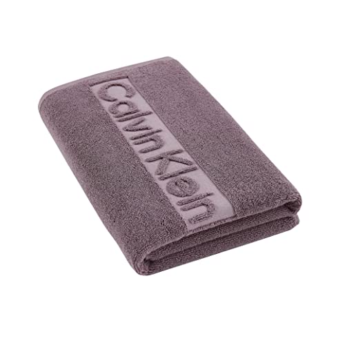 Calvin Klein Serviette de Toilette de Couleur Unie - 1 pièce - 50 cm x 100 cm - 100% Coton 629 g/m² (Violet)