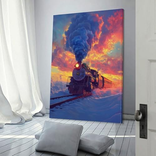 Tableau Chugging Through The Sunset pour raviver un mur vide de salon ou chambre