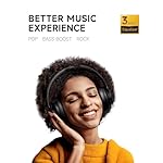 Picun B8 Bluetooth Headphones, 120H Playtime Headphones Wireless Bluetooth with 3 EQ Modes, Low Latency, Hands-Free Calls, Over Ear Headphones for Travel Home Office Cellphone PC Black - Image 2