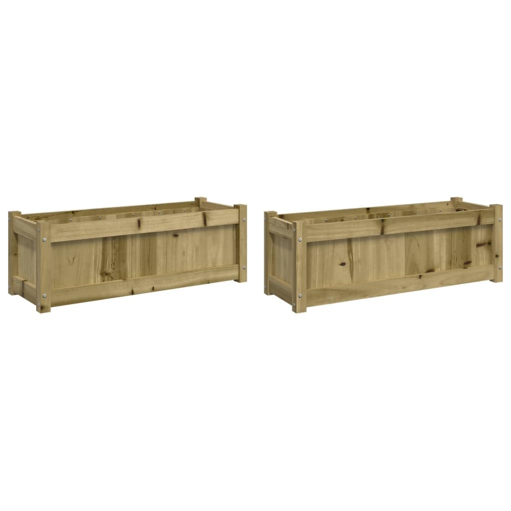 Donice ogrodowe 2 szt impregnowane drewno sosnowe duże skrzynie na kwiaty do ogrodu balkonu tarasu dekoracyjne 90x31x31 cm