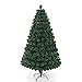 Goplus 7ft Fiber Optic Artificial Christmas Tree, Pre-Lit Xmas Tree with Colorful LED Lights, 8 Lighting Modes, 280 Branch Tips, Foldable Metal Base, for Home Office Party Holiday Decor