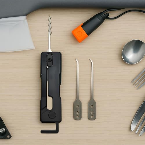 Türöffnungswerkzeug Anzug, Tragbar Lockpicking Set, Faltbar Lock Picking Tool Set, im Freien Schloss Knacken Set Geeignet für Anfänger und Professionelle Schlosser