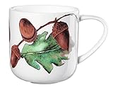 weißer Becher aus Porzellan der Marke ASA mit Eichel Motiv