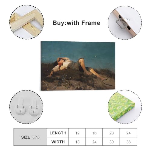 Toile Franz Von Lenbach A Shepherd Boy format compact pour habiller un petit mur vide