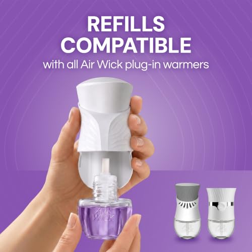 Image of Air Wick Plug in Scented Oil Starter Kit, 2 Warmers + 6 Refills, Lavender & Chamomile, Eco Friendly, Essential Oils, Air Freshener