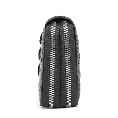 Wallet Women's Leather Wallet Unisex Large Capacity Business Card Card Holder Long Style Coin Purses Zipper Handbag Tear-Resistant,Brown,12x22cm4