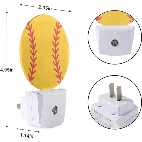 Image of EKOBLA Softball Night Light, American Game Sports Design Night Lights Plug Into Wall with Auto Sensor for Men, Women and Teens
