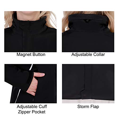 Town&Field Golf Rain Jacket For Women Waterproof, Breathable, Windbreaker Lightweight Rain Coat For Running Hiking Cycling Camping(Black,Xl) #TOP2
