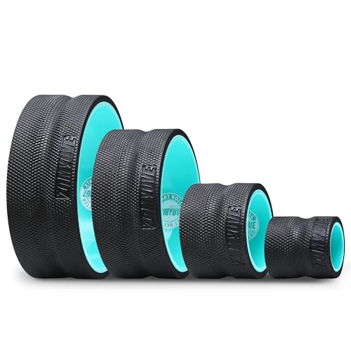 Zomyove 4 Pack Back Roller- Yoga Wheel for Back Pain Reliefn & Stretching, Back Wheel for Deep Tissue Massage, Back Stretcher for Physical Therapy & Exercise