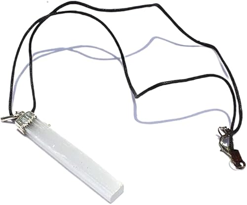 Nuevo colgante chapado en plata de selenita de 2 pulgadas aprox. áspero A++ curación espiritual divina india cristalina terapia geometría positiva