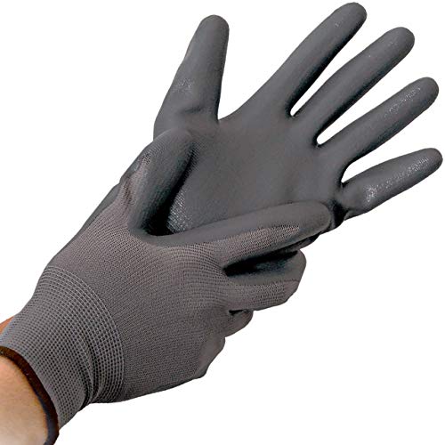 Hygostar Feinstrickhandschuh BLACK ACE GRAU PU-Beschichtung, GRAU, Größe M