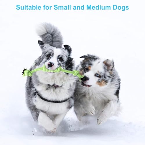 Image of Dog Rope Toys for Large & Medium Aggressive Chewers | Heavy-Duty Indestructible Natural Cotton Tug & Chew Rope Toys with Easy-Hold Handle | Durable Dog Chew Toys | Set of 4