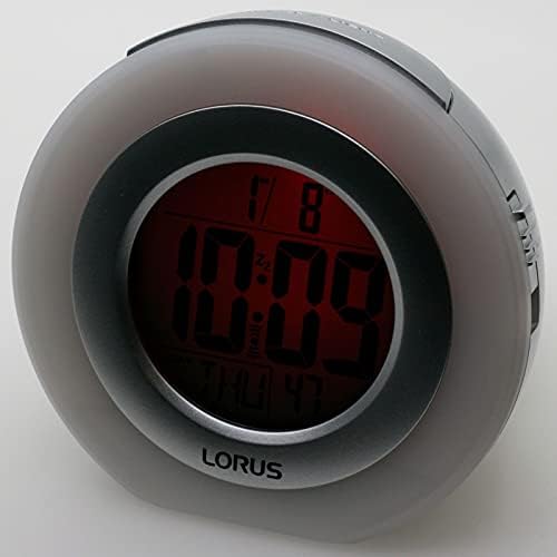 Lorus LCD Bedside Alarm Clock LHL027S with red bezel light