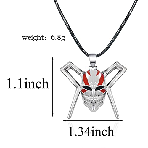 Poyamuse Ichigo Kurosaki Mask Pendant Necklace, Soul Reaper Anime Figure Necklace For Women Men Memorial Collection Jewelry-Hollow thumb #2