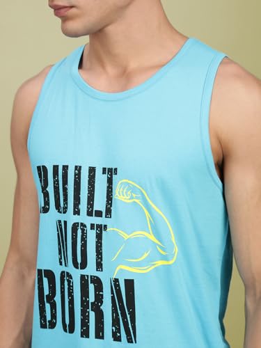 Image of Lux Nitro Men's Sleeveless Gym Tank Top Combed Cotton | Scoop Neck Athletic Vest | Ultra-Soft, Tag-Free, Urban Fitness Wear