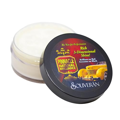 Pinnacle Natural Brilliance Souveran Wax | Hand-Poured Carnauba Wax for Deep, Rich Shine | Enhances Gloss & Clarity for Stunning Paint Finish | PIN-312-S | 3oz