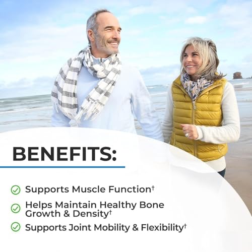 High Absorption Bone Strength Supplement - Gentle Non-Constipating Bone Health Supplement for Women & Men with 9-in-1 Complex with Calcium Magnesium Zinc D3 K2 & More - 3rd Party Tested - 1 Month